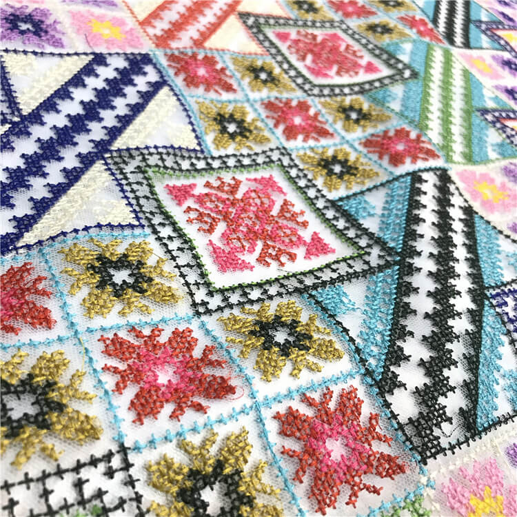 Embroidered Fabric Cross Stitch Women's Polyester for Women's Wear Who 3